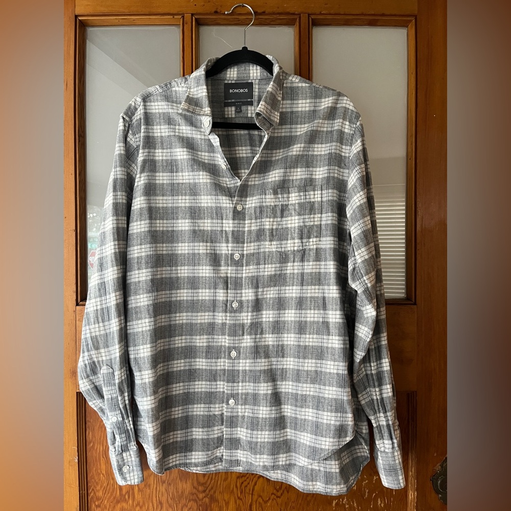Bonobos Gray Plaid Men's Shirt